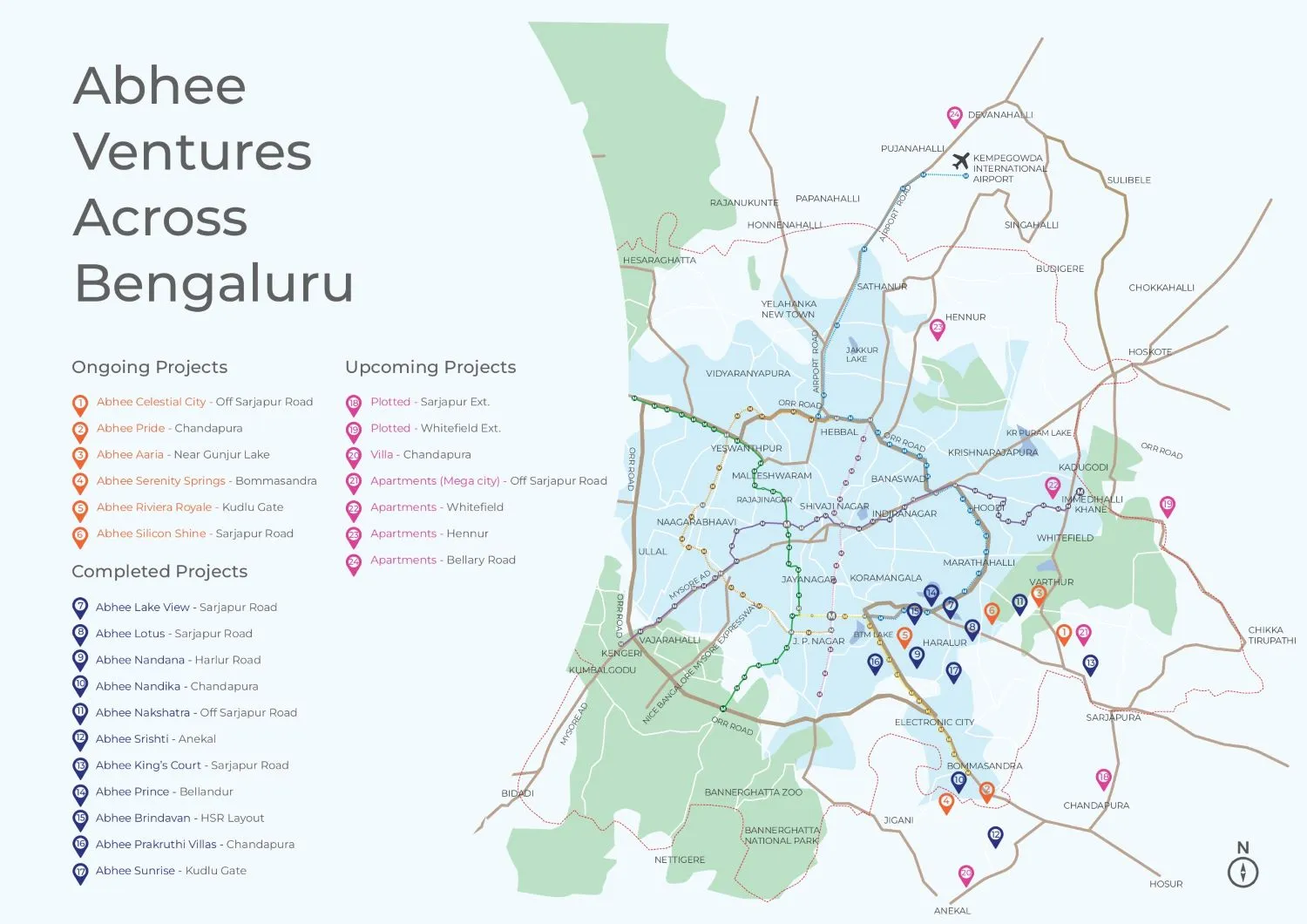 Abhee Ventures Across Bengaluru